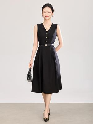 Women's Slim-Fit Professional Vest Dress - Summer Style