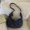 New Fashi Hobo Bag Winter Autumn Grid Drawstring Shoulder Bag High Quality Material Design Storage Crossbody Bag