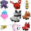 TreasuringU 25cm Pelúcias de Lobo para Jardim de Crescimento Brinquedos de Jogo Desenho Animado Guaxinim Raposa Bonecos de Pelúcia Almofada Brinquedo Macio Brinquedos Presentes de Aniversário