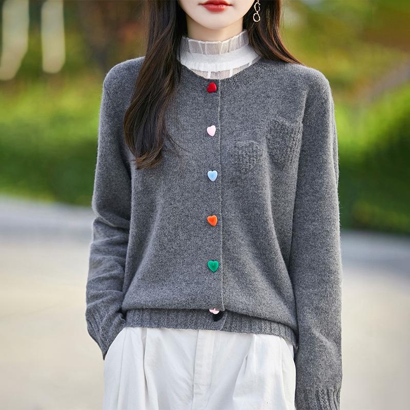 Pulover de damă din cașmir Qinghe cașmir 30% cașmir 70% lână cardigan toamnă și iarnă din cașmir moale și cald