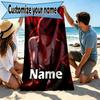 Custom Name Personalized Makima Chainsaw Man Print Beach Towel, for Trip Camping Beach Party Home Decor, Birthday Gift for Family & Friends