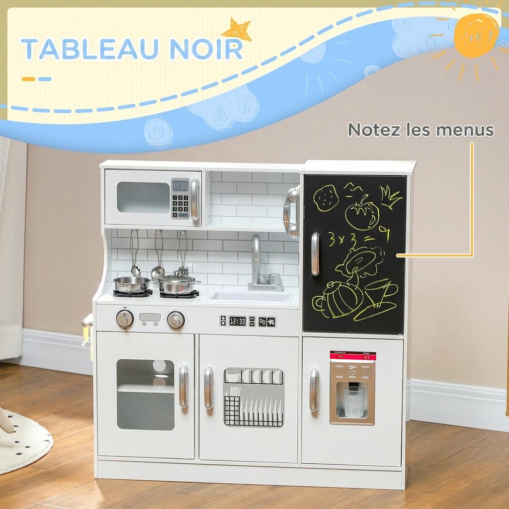 Children's Toy Kitchen, Pretend Play Kitchen, Ages 3-8, White