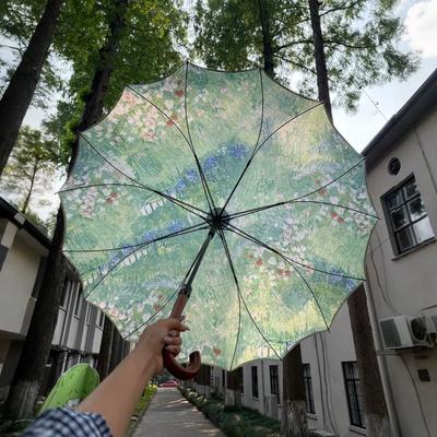 Velmi krásný deštník pro dívky Pěkný Extra velký Zesílený pro déšť i slunce Dvojí použití Olejomalba Skládací Ins Nišový