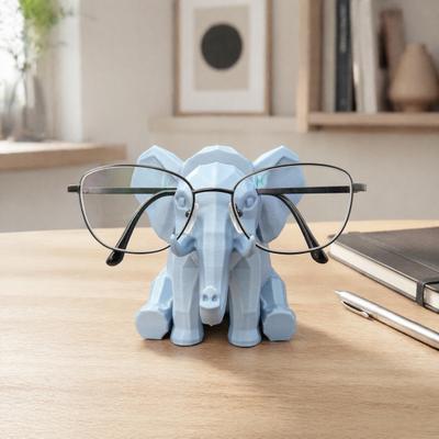 Bedroom Decorative Piece Elephant Shape Glasses Frame, 3D Printed Hand Carved Living Room Ornament Holder, for Home Office Desk Intricately Decor
