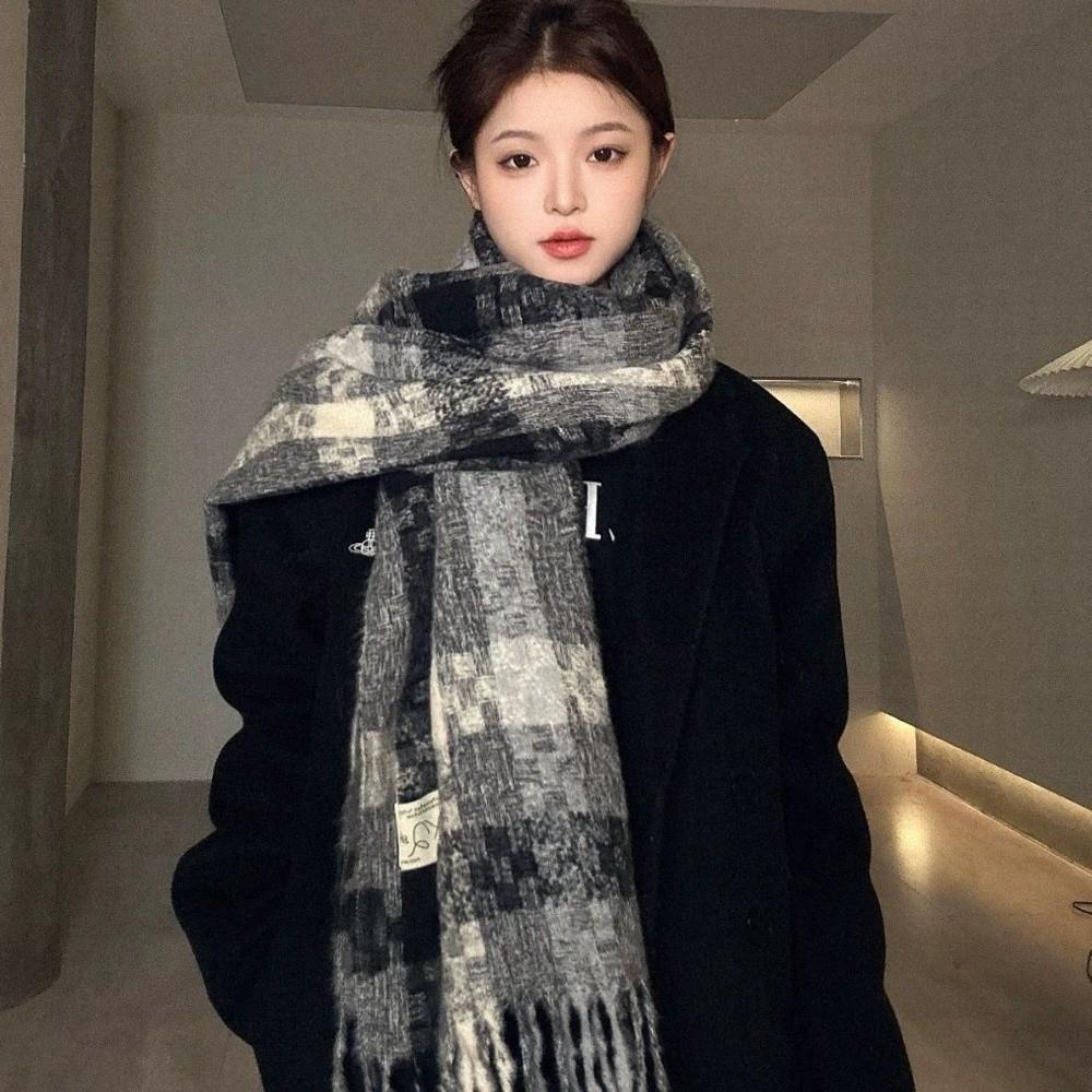 Windproof Knitted Scarf Imitation Cashmere Warm Shawl Wrap Fashion Winter Scarf Winter