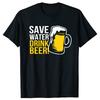 Funny Save Water Drink Beer Graphic Tshirts Unisex Womens Fashion Casual Tshirt 100 Cotton Loose Oversized T Shirt