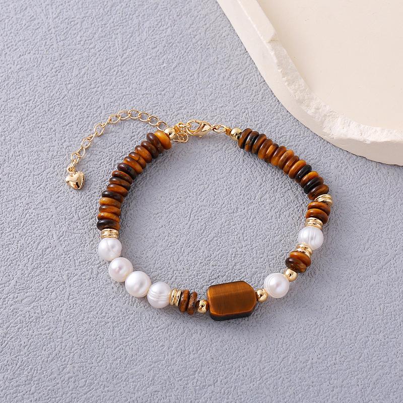 Elegant White Crystal  Freshwater Pearl Hand-Woven Bracelet for Women