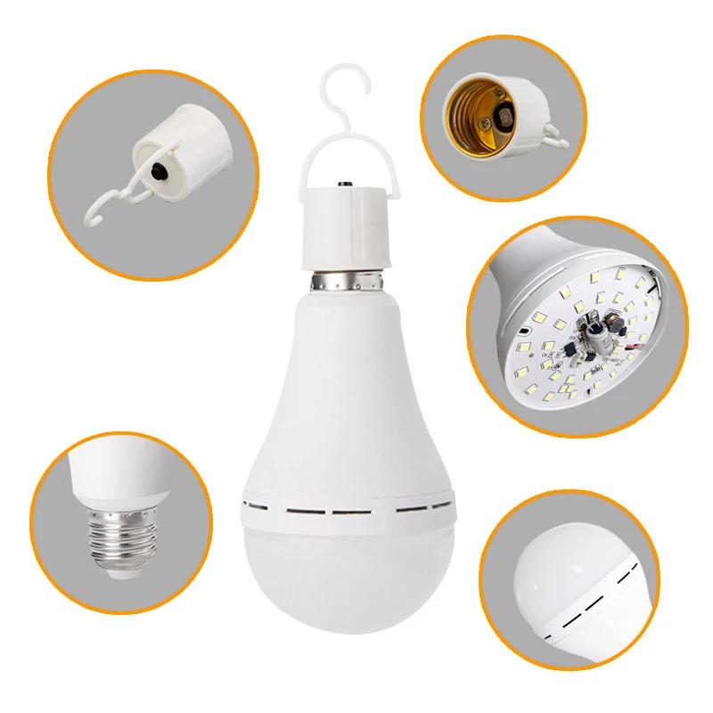 9W/15W Emergency Light Bulb LED Handheld Hanging Energy-Saving Lights Bulb Portable Household Tent Fishing Lighting E27 Bulb