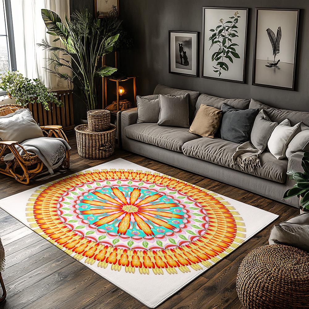 

Tuniu Colorful Mandala Rug Round Floor Mat Home Decor Living Room Carpet Pad 50x80cm20x31in