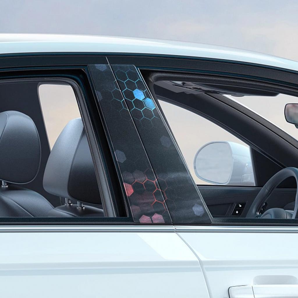 2x For Honeycomb Car Door Post Waterproof Decal for Vehicle Aesthetics