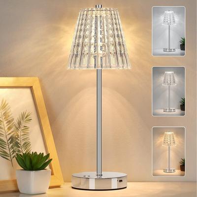 Lampă de Masă din Cristal LED Dimmabilă Lampă de Noptieră Reîncărcabilă Romantică Fără Fir Lumină de Noapte de Masă pentru Decor Dormitor Living