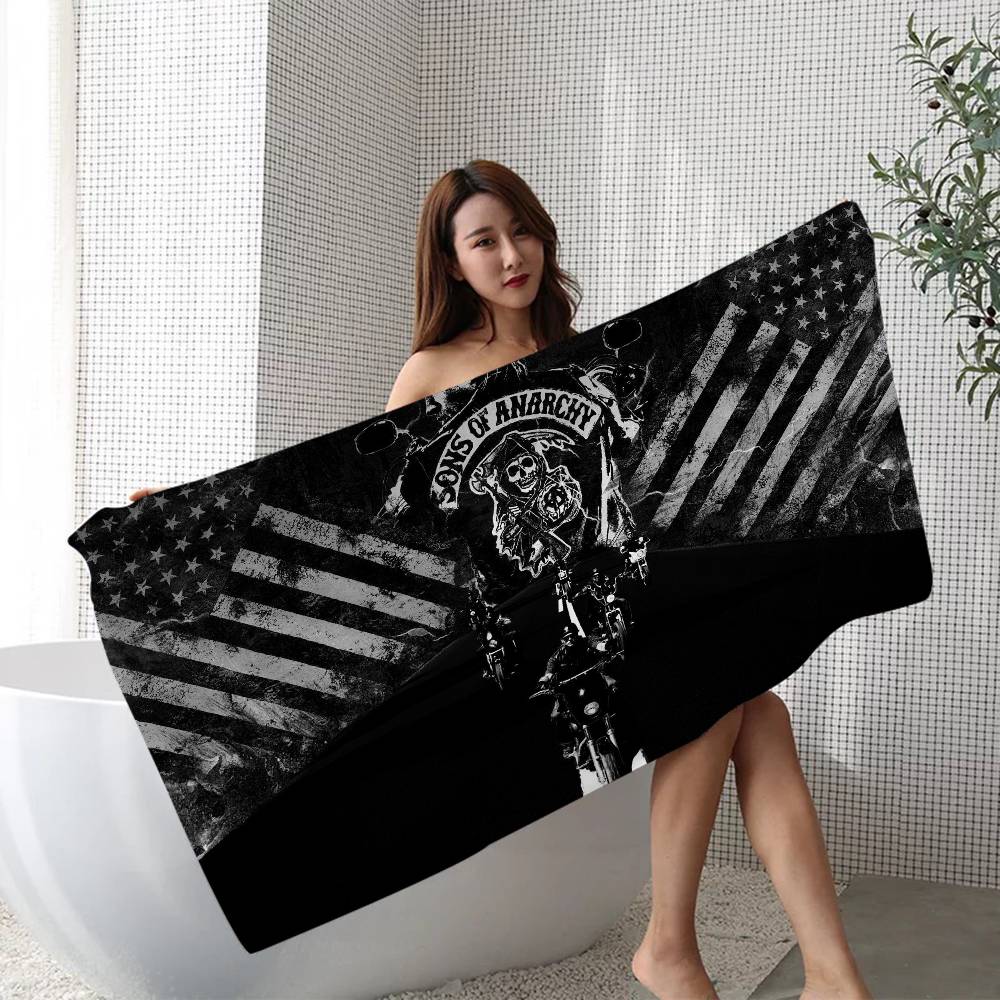 TV Sons of A-Anarchy Microfiber Printed Beach Towel Mountain Climbing Yoga Beach Swimming Running Absorbent Soft Towel