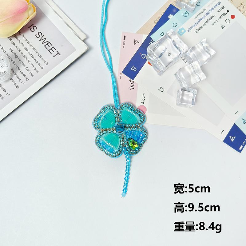 DIY Felt Patch Brooch Pearls Tassels Handmade Rhinestone Beaded Coconut Tree Crystal Bag Lanyard Patch Beading Applique Patch