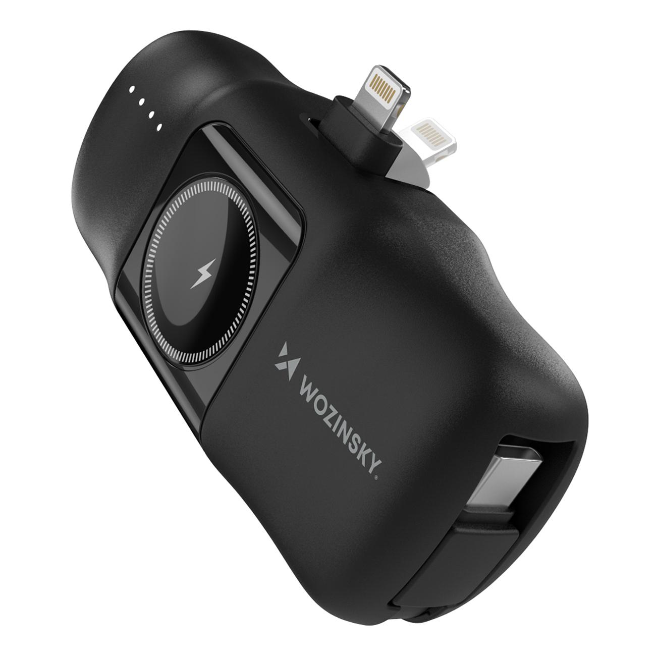 Mini-Powerbank 5000mAh 15W iPhone Lightning- und Apple Watch-Ladegerät schwarz