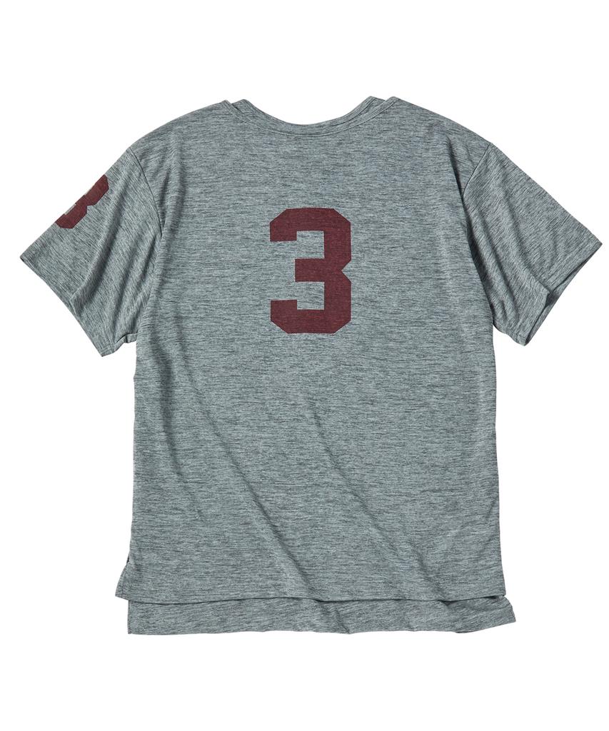 Eontaiteulseoul Untitled Numbering Layered Henley Neck Crop Short Sleeve Gray