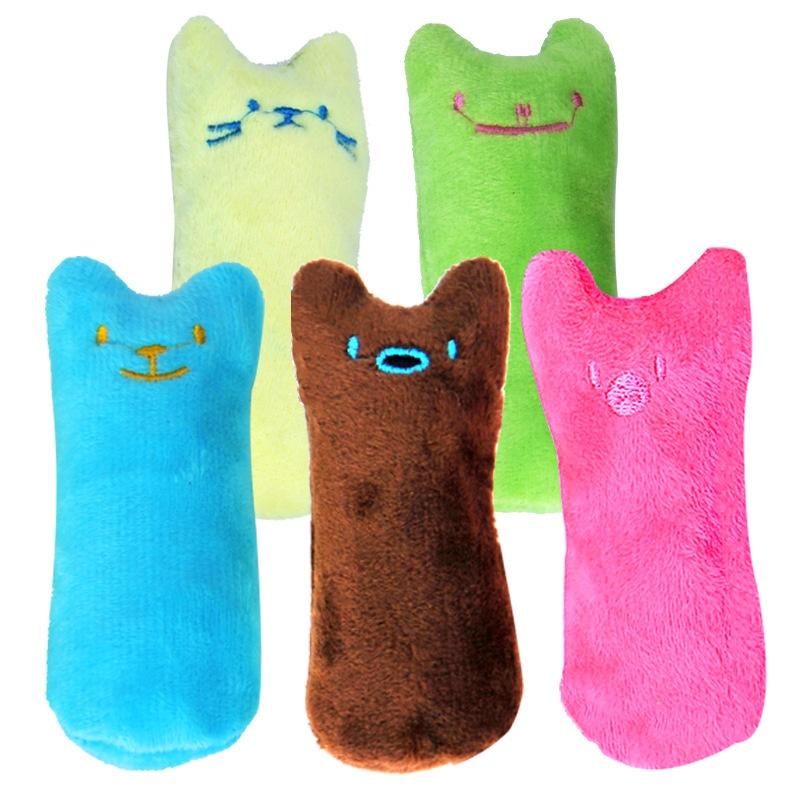 Interactive Plush Catnip Toy for Cats Funny Chewing Vocal Cat Mint Teething Toy with Claws Thumb Bite Kitten Playtime Accessory