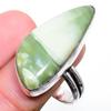Swiss Green Opal Gemstone Handmade 925 Sterling Silver Jewelry Ring Size 9.5