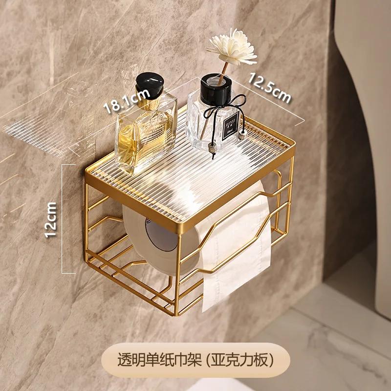 

Ванная комната Золотая вешалка для бумажных полотенец Комната Бесплатная перфорация настенная коробка для хранения туалетной бумаги в рулонах Аксессуары