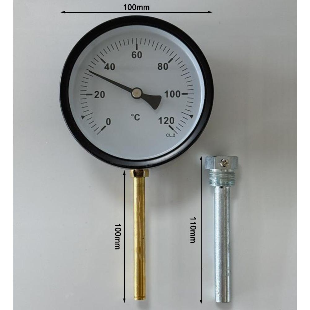 Temperature Dial Thermometer With Brass For Immersion Sleeve for Heating Boilers and Outdoor BBQ Temperature Control