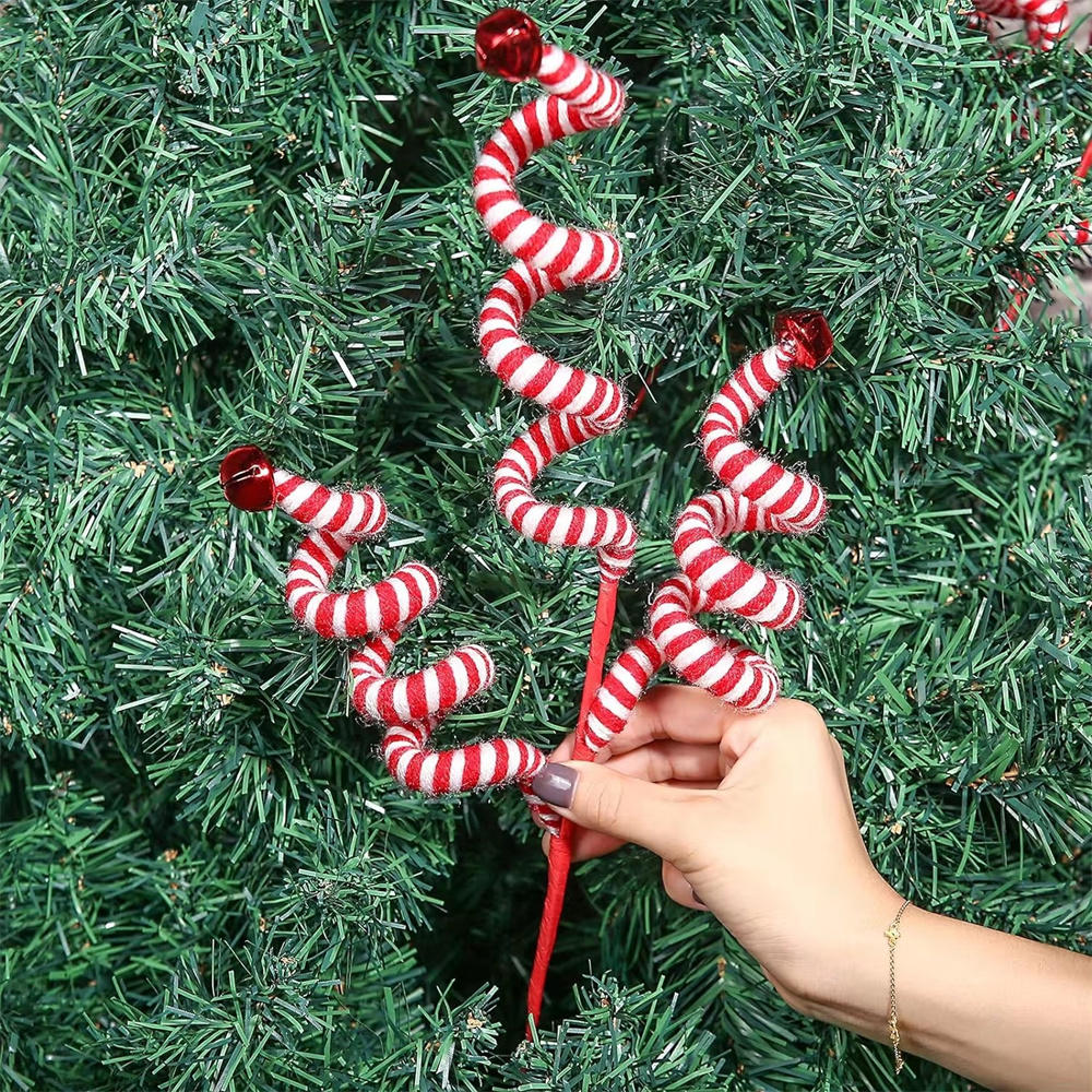 

2026 Christmas Tree Supplies Luxury 90CM Sticky Sequins Tassel Wheat Fringe Flower Arrangement Xmas Tree Rattan Decoration 1PCs червоний