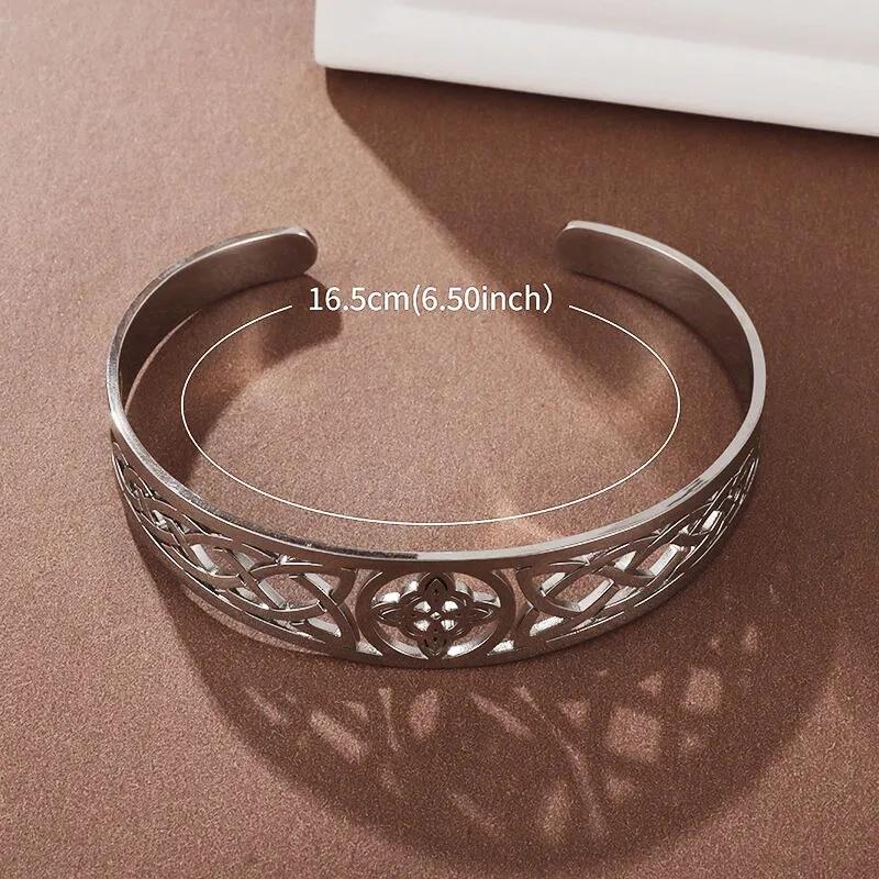 1 STK Rustfritt stål hekseri Hekseknute Mansjettarmbånd Hedenske symboler Magisk knute Amulettarmbånd Keltisk knute Lykke til smykker