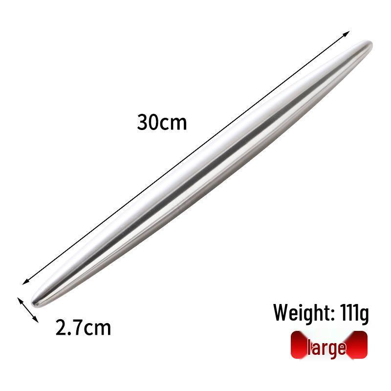 Fish Belly Flour Stick Rolling Pin, Creative Baking Tool with Pointed Ends, 304 Stainless Steel for Home and Hotel Use