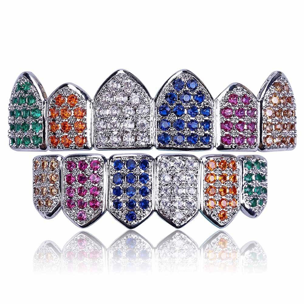 WISH Micro Inlaid Gold Teeth Set Sharp Teeth Vampire Teeth Hip Hop Accessories Teeth Set Factory