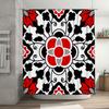 Red White Black Bath Shower Curtain Waterproof Polyester Fabric Print Home Decoration Customizable Size Available Decorative Flo