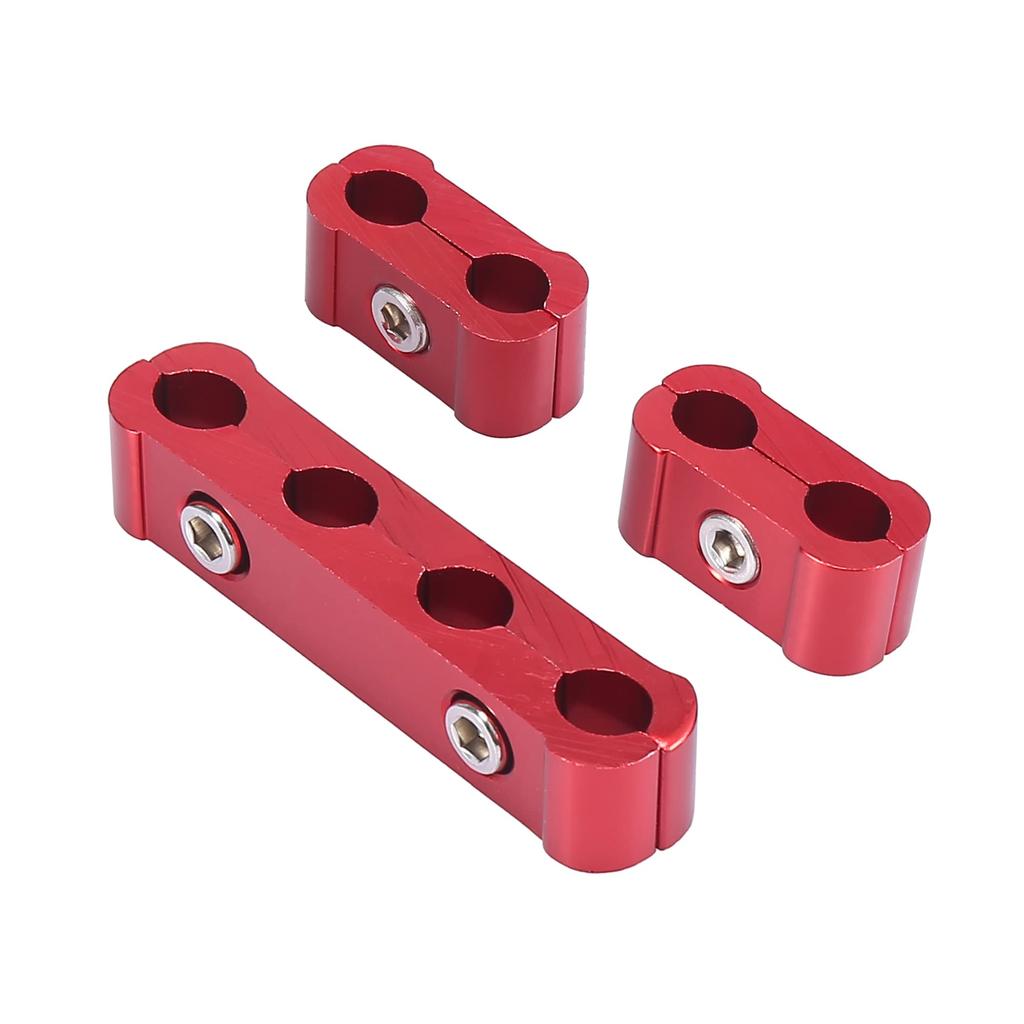 X AUTOHAUX Engine Spark Plug Wire Separator Loom Divider Organizer Clamp Aluminum Alloy 28mm 2 Sets Red