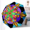 1pc Colorful Mandala Pattern Automatic Folding Umbrella - Portable 3-Fold Design with 8-Bone Iron Frame - Outdoor for Fans, Travelers, Daily Use - Per