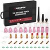 ARCCAPTAIN WP-17/18/26 WIG-Schweißbrenner Zubehör-Kit 49/71 Stück Düsen Elektrodenhalter Brennerkörper Kurzer Gaslinsen Glasbecher Verbrauchsmaterialien Kit