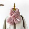 New Soft Waxy Versatile Fur Collar Scarf Solid Color Scarf Women's Autumn and Winter Thickened Couple Scarf