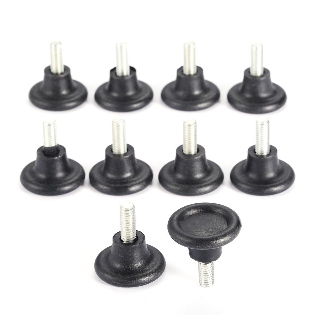 10Pcs M6 M8 Screw on Furniture Glide Leveling Foot Adjustable Diameter Home Table Desk Glide Leg Leveler Leveling Foot Adjuster