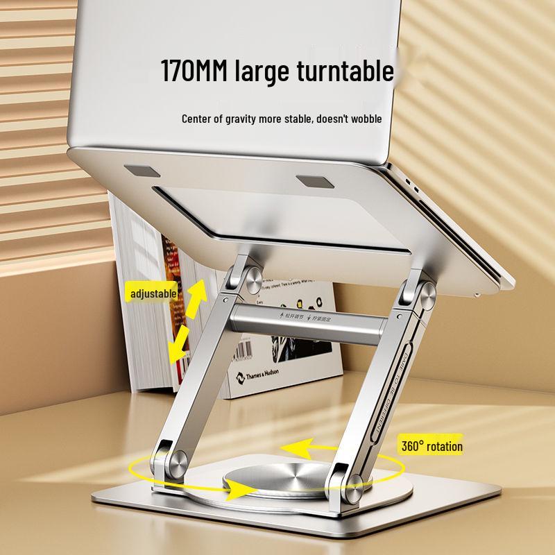 Carbon Steel Adjustable Laptop Stand - Three-Layer Riser for Desktop, Neck Support