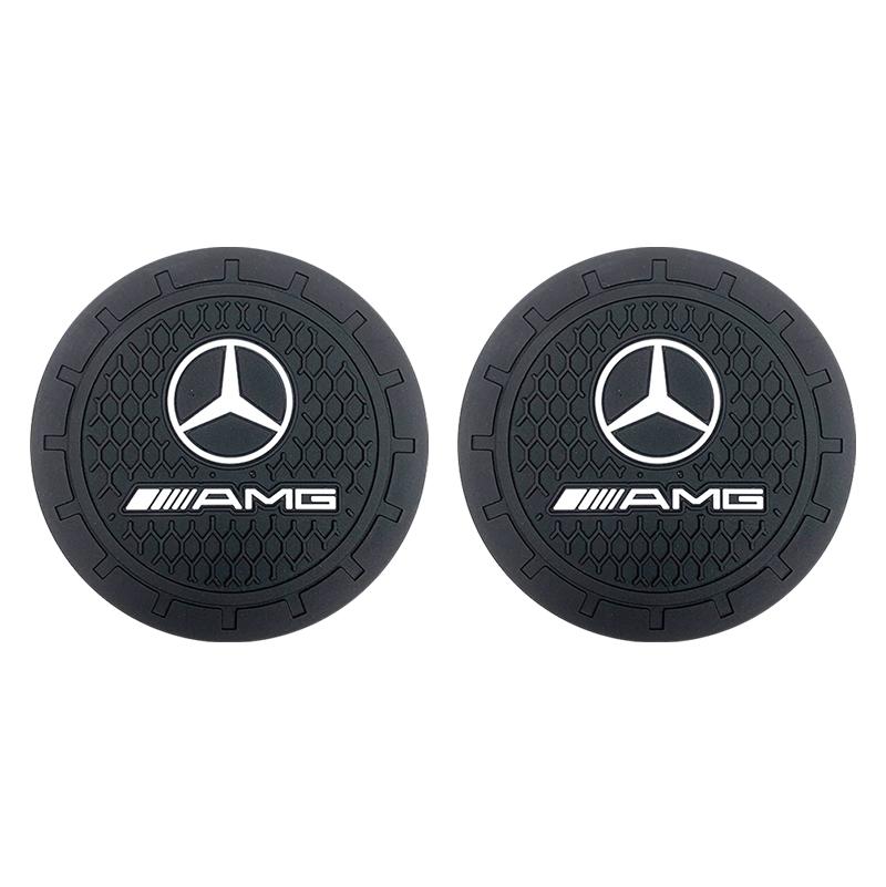 2Pcs Car Coaster PVC Cars Water Cup Mat Anti Slip Pad Accessories For Mercedes Benz AMG W177 W176 X166 X167 C257 C218 X253 C118