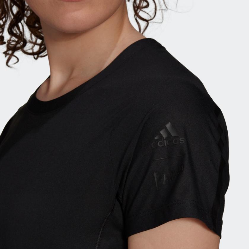 adidas T Shirts Women's Black Crew Neck Moderate Nipped In Waist H31019
