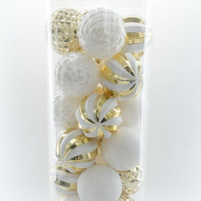 Christmas Decoration 8cm Plastic Balls Party Hanging Ornaments Classic Bucket Set Electroplated Spheres Holiday Decor