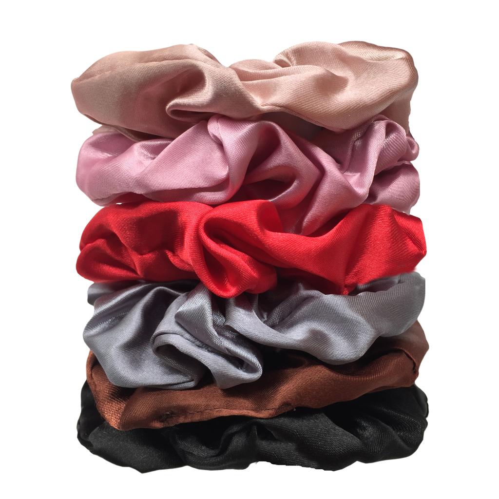 25/10//6 Stück Satin Scrunchies Mädchen Elastisches Haarband Pferdeschwanzhalter Haargummis Mode Damen Accessoires Uni Scrunchy