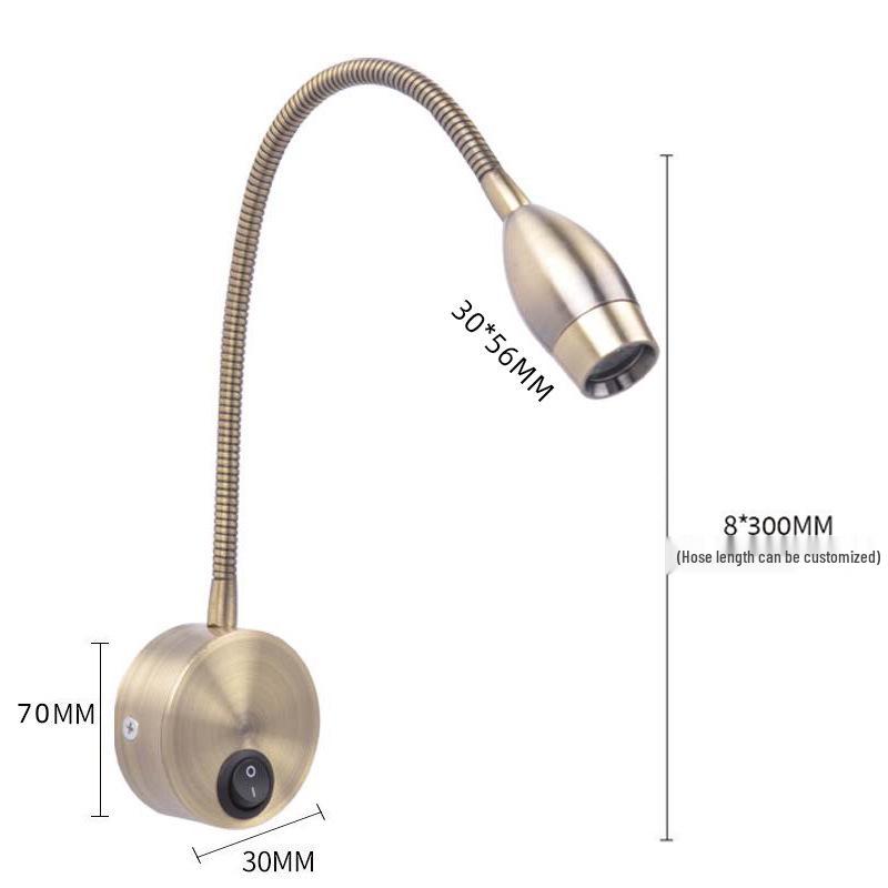 European LED Bedside Spotlight KLZ032A – Bedroom & Hotel Reading Light with Flexible Hose