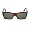 Tom Ford Sunglasses Rectangle Full Rim Dark Havana Frame And Green Lens Ft118152