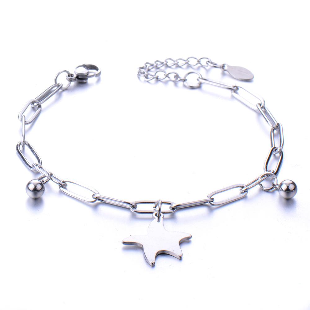European and American simple personalized bell double-layer titanium steel bracelet spot men and women couple jewelry women's trend fashion jewelry