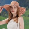 Wide Brim Stripe Bucket Hat Bow Fisherman Hat Fashion Sun Protection Cap  Fishing