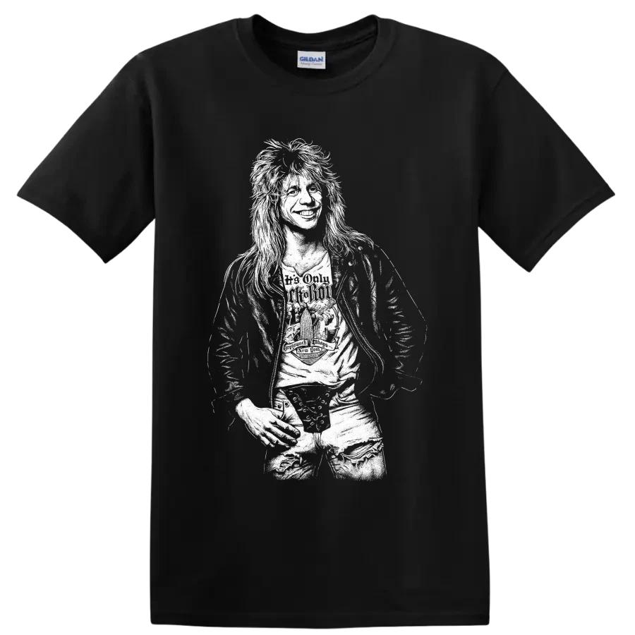 Steven Adler Drummer T Shirt w/ Monochrome Portrait Rock Music Fans Tee Gifts