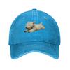 Funny Retro Cute Running Dog Art Print Sun Baseball Cap Couple Women Washed Trucker Hat Hot Sale Print Kpop Rock Snapback Cap