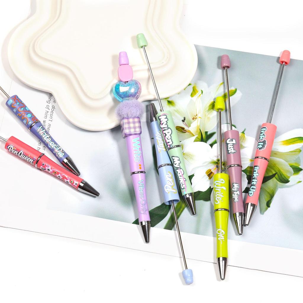 Rotating Acrylic Beaded Pen with Creative UV Printing for Students