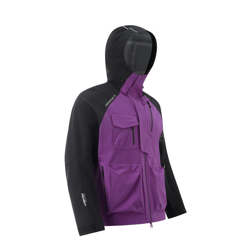 Li Ning Breath Pro Spliced Letter Zipper Hooded Comfortable Breathable Long Sleeve Waterproof Windproof Jacket Unisex Jacket Space-Purple AEMU045-3