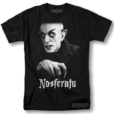 Camiseta Nosferatu Halloween Filme de Terror Design Gráfico Vintage Camiseta Unissex