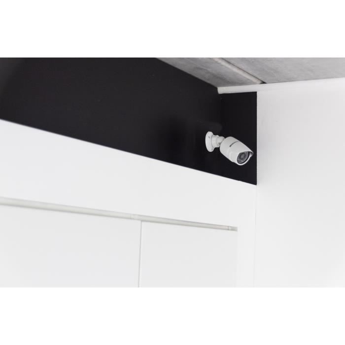 Kamera fałszywa - CHACON - Aluminium - Niebieska dioda LED - Biały