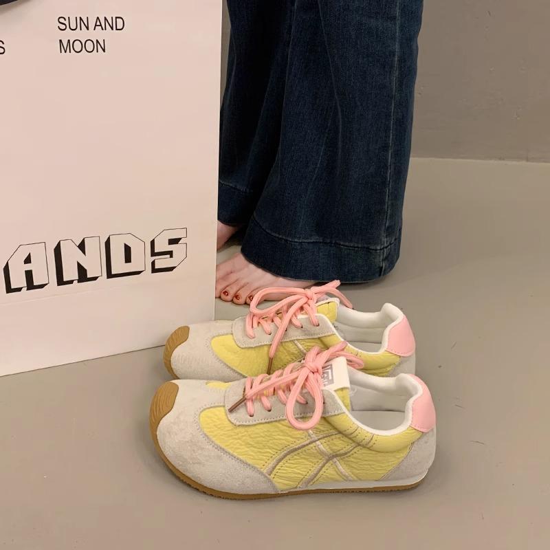 2025 spring German training shoes women's shoes new popular retro color matching fashion Forrest Gump shoes versatile white shoes board shoes