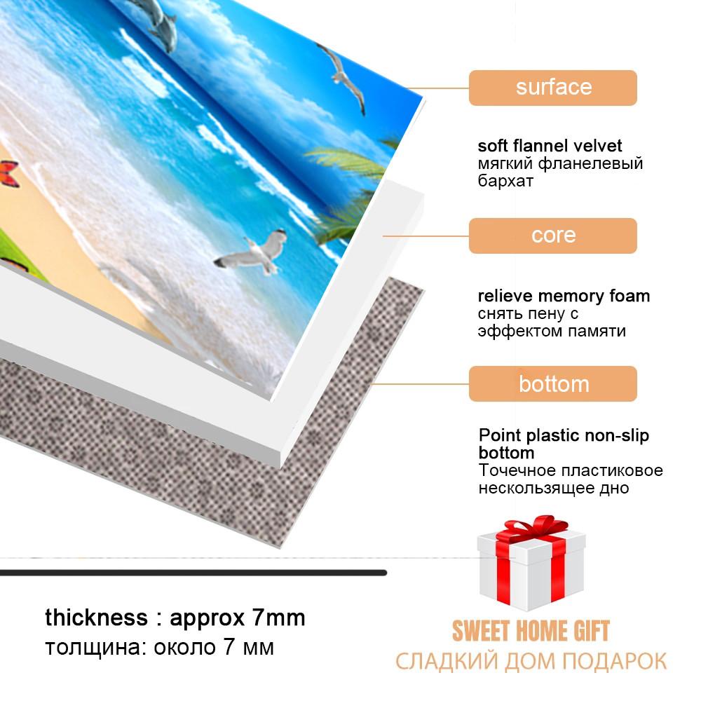 Cedar Deer Living Room Area Rug Beach Ocean 3D Carpet for Boys Girls Bedroom Rug Soft Play Floor Mat Anti-Slip Bathroom Mat